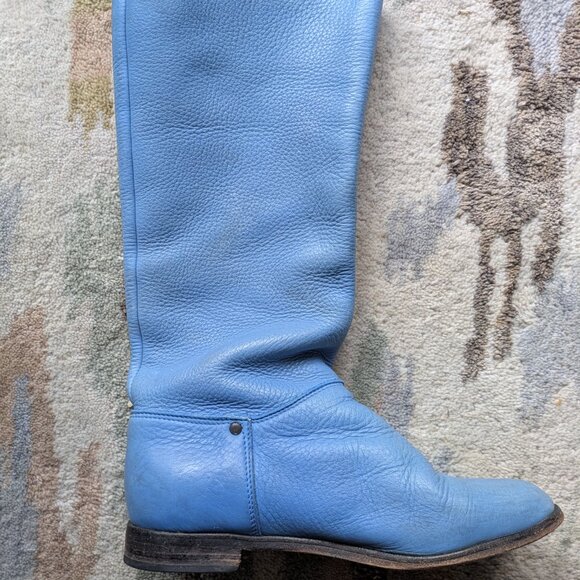 Roots Blue Leather Womens Boots Size USS37 - Picture 9 of 9